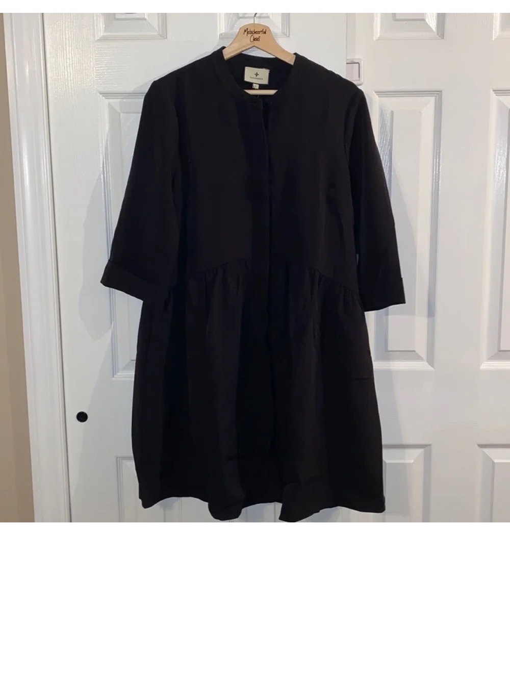 Tuckernuck Black royal shirt dress with Mandarin Collar